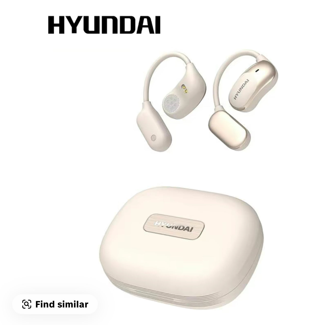 HYUNDAI Fit2 with Built-in 169-Language Translation Wireless Headphones with Electroplated Ear Hook Design - Comfortable, Great Sound, Bluetooth 5.4 Flash Connection, Wireless Earbuds for Music and Calls