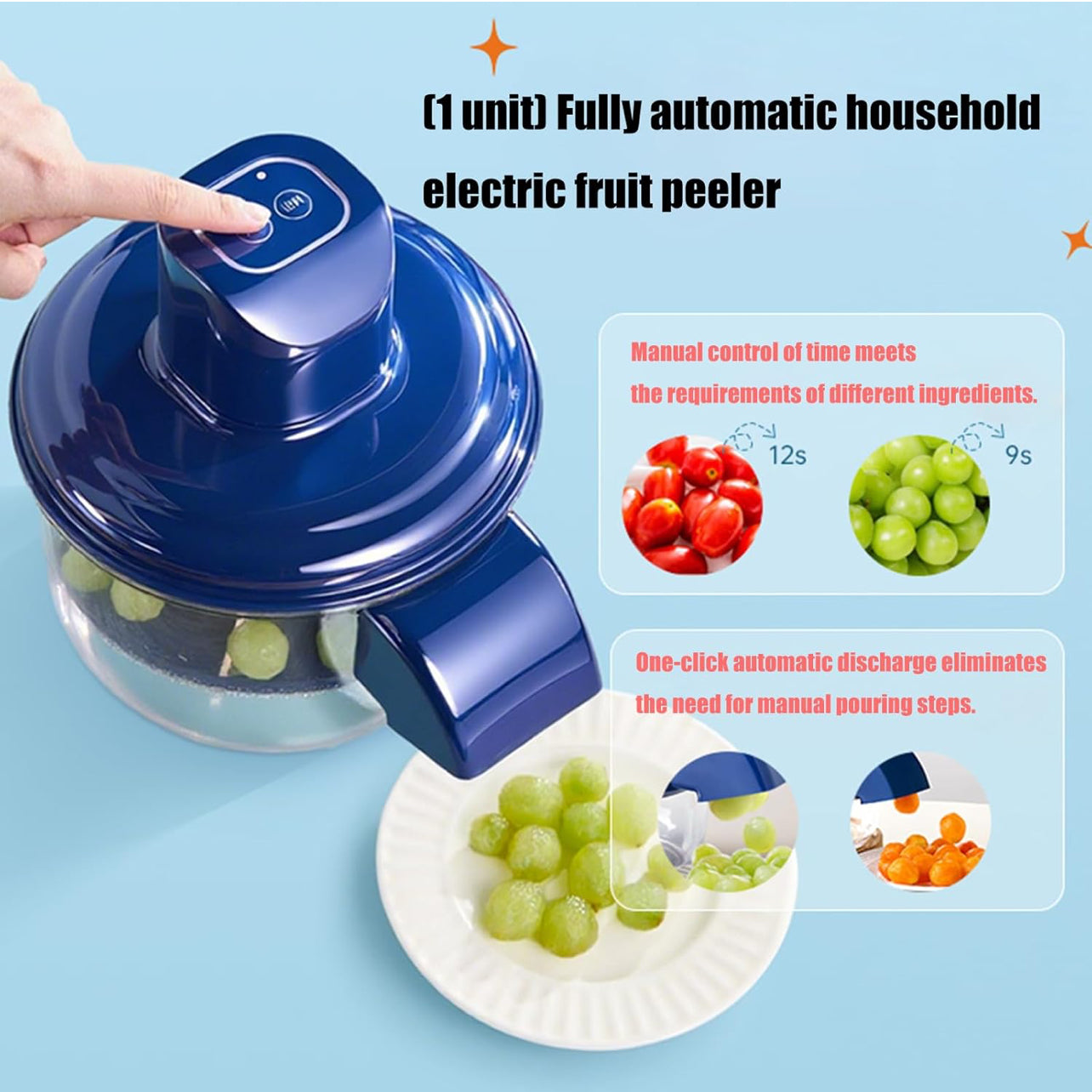 Automatic Grape Peeling Machine, Electric Garlic Peeler, Stainless Steel Grape Tool, Rechargeable Fruit Peeler, Fruit Skin Remover Tool, Electric Peeler Machine For Grapes, Garlic, Tomato
