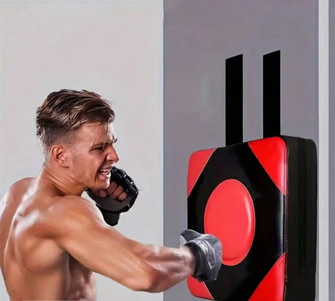 1 Set No Drill Punching Wall Target, Martial Arts Training Boxing Equipment, Adult Punch Bag Wall Pad (Includes Adult Boxing Gloves)