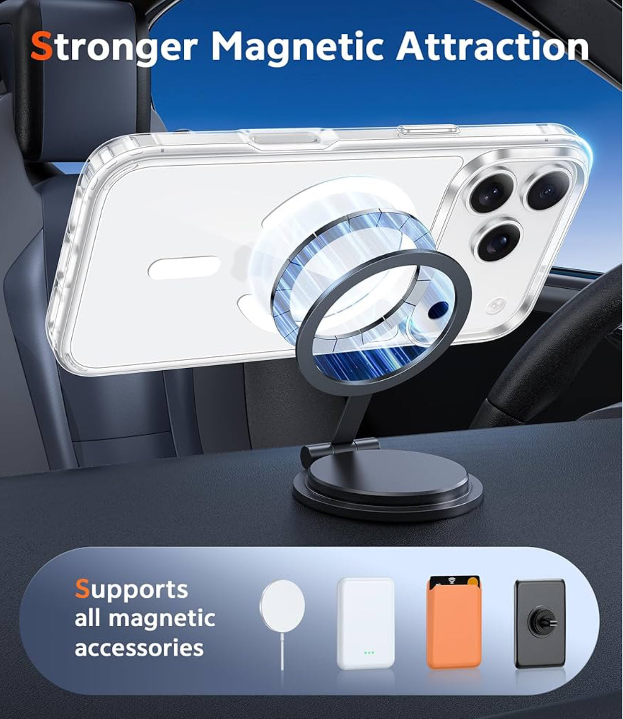 FNTCASE for iPhone 17 Pro-Max Case: Magnetic Transparent Phone Cases with Screen Protector Slim Military Grade Drop Protection Rugged Shockproof Protective Cell Phone Cover