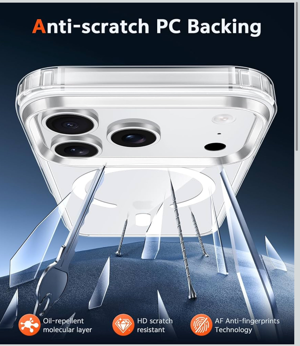FNTCASE for iPhone 17 Pro-Max Case: Magnetic Transparent Phone Cases with Screen Protector Slim Military Grade Drop Protection Rugged Shockproof Protective Cell Phone Cover