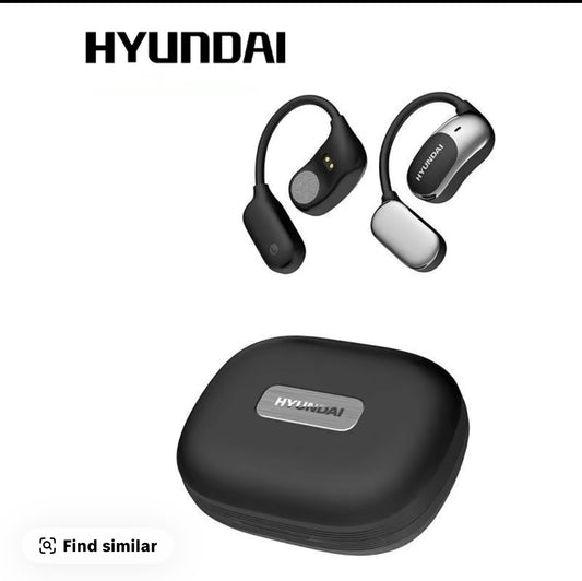 HYUNDAI Fit2 with Built-in 169-Language Translation Wireless Headphones with Electroplated Ear Hook Design - Comfortable, Great Sound, Bluetooth 5.4 Flash Connection, Wireless Earbuds for Music and Calls