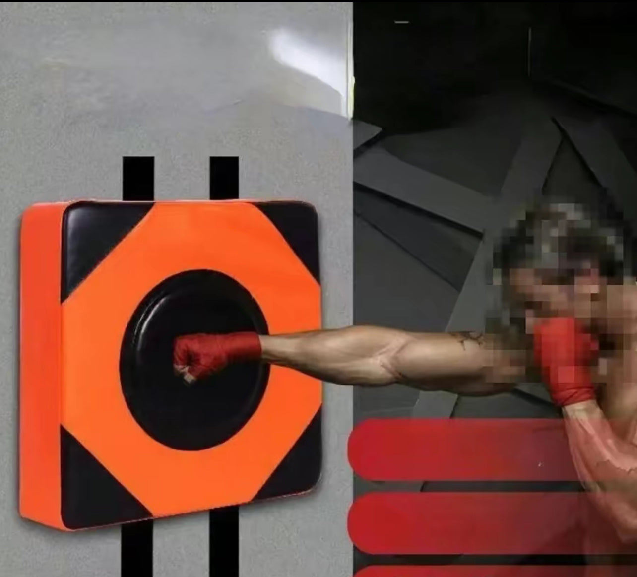 1 Set No Drill Punching Wall Target, Martial Arts Training Boxing Equipment, Adult Punch Bag Wall Pad (Includes Adult Boxing Gloves)
