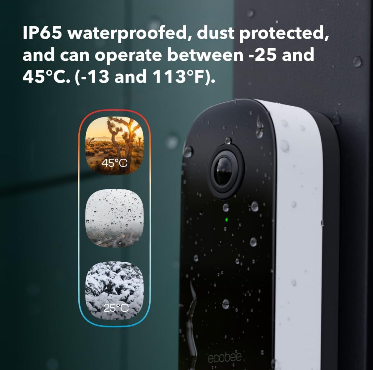 ecobee Home Security Bundle with Smart Doorbell Camera (Wired), SmartSensor for Doors and Windows, and SmartCamera with Voice Control.