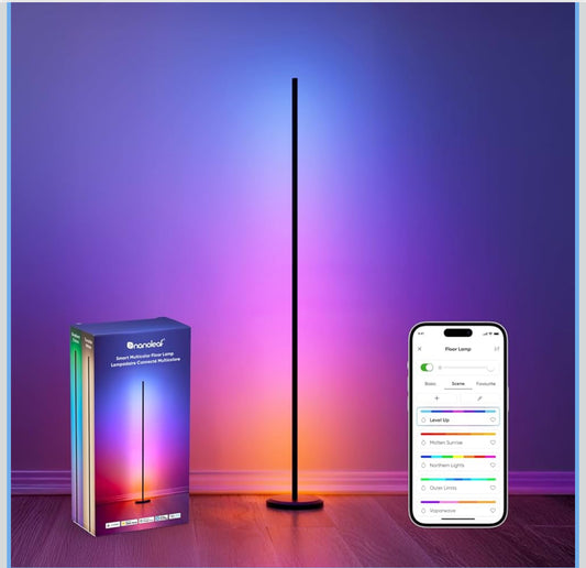Nanoleaf Matter Smart Floor Lamp - 1700lm RGBTW LED Standing Light with 16M Colors, Music Sync & Screen Mirror - Works with Apple Home, Google, Alexa - Voice Control for Living Room & Bedroom