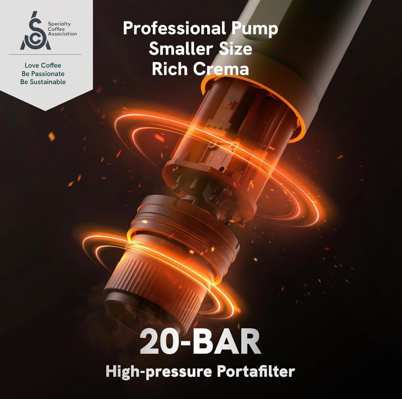 OutIn Nano Portable Electric Espresso Machine, Travel Coffee Maker for Camping, Car Coffee Maker Self-Heating with USB-C, With Ground Coffee & NS Capsule for RV, Hiking, Office