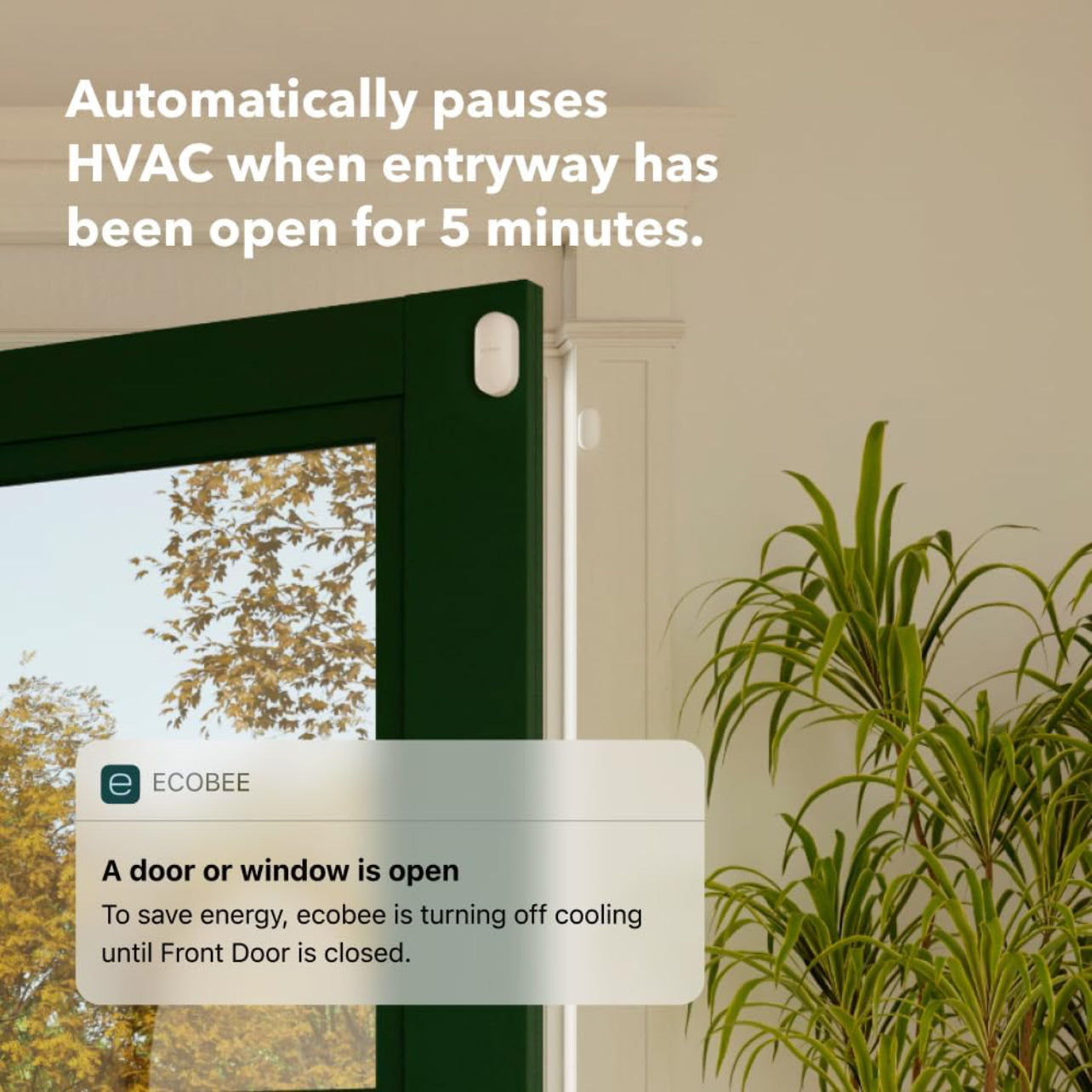 ecobee Home Security Bundle with Smart Doorbell Camera (Wired), SmartSensor for Doors and Windows, and SmartCamera with Voice Control.
