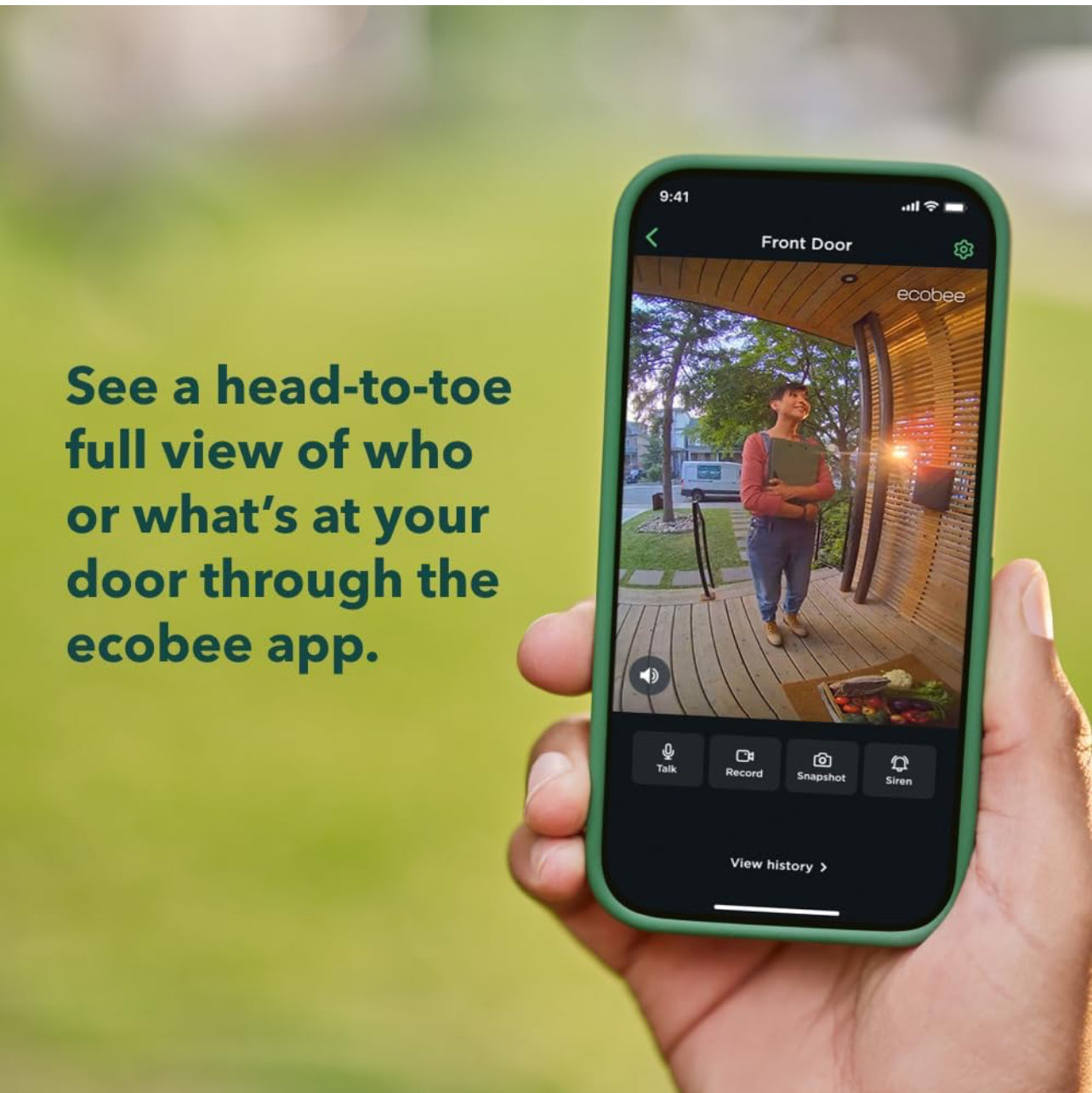 ecobee Home Security Bundle with Smart Doorbell Camera (Wired), SmartSensor for Doors and Windows, and SmartCamera with Voice Control.