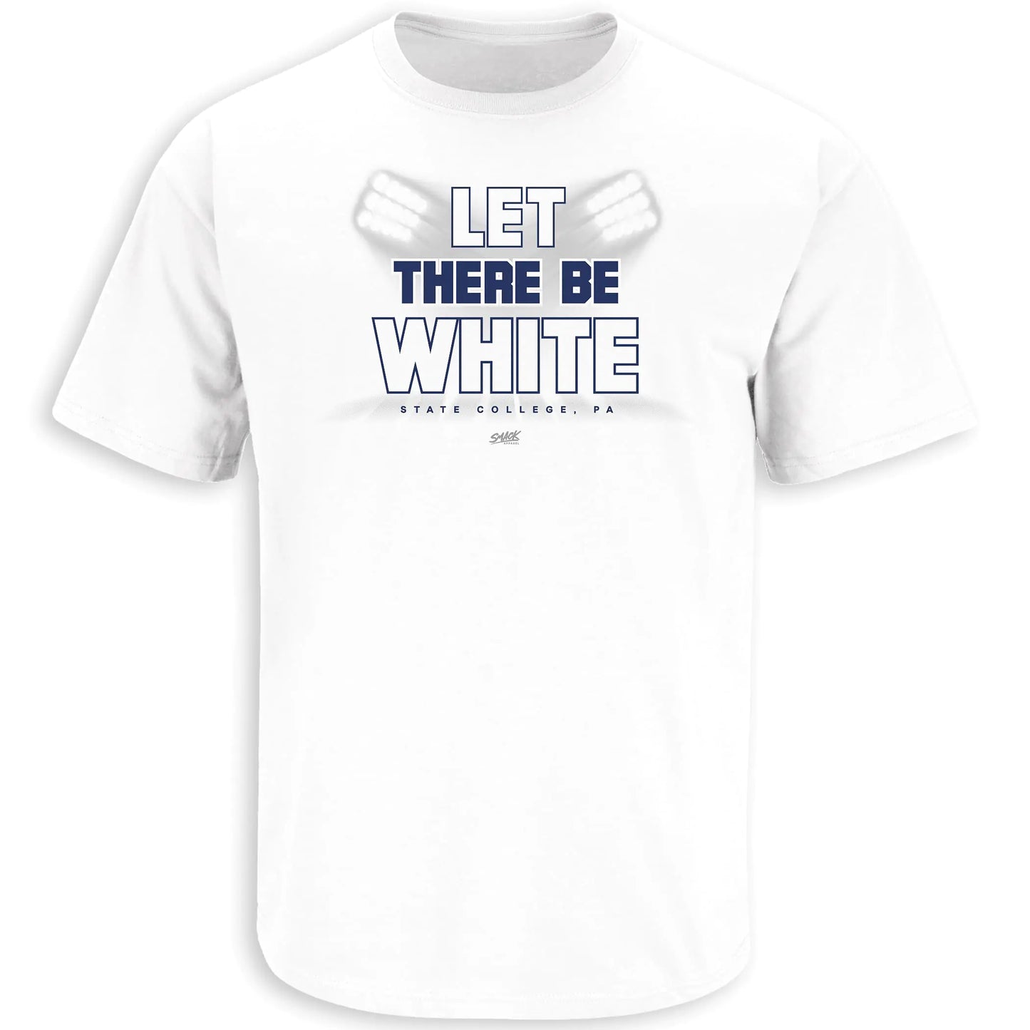 Let There Be White T-Shirt for Penn State College Fans (SM-5XL) (White Short Sleeve 5X-Large)